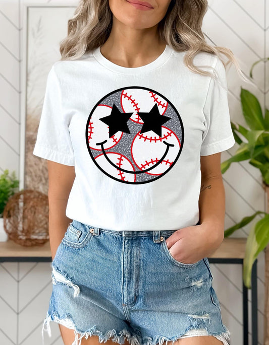 BASEBALL SMILEY FACE
