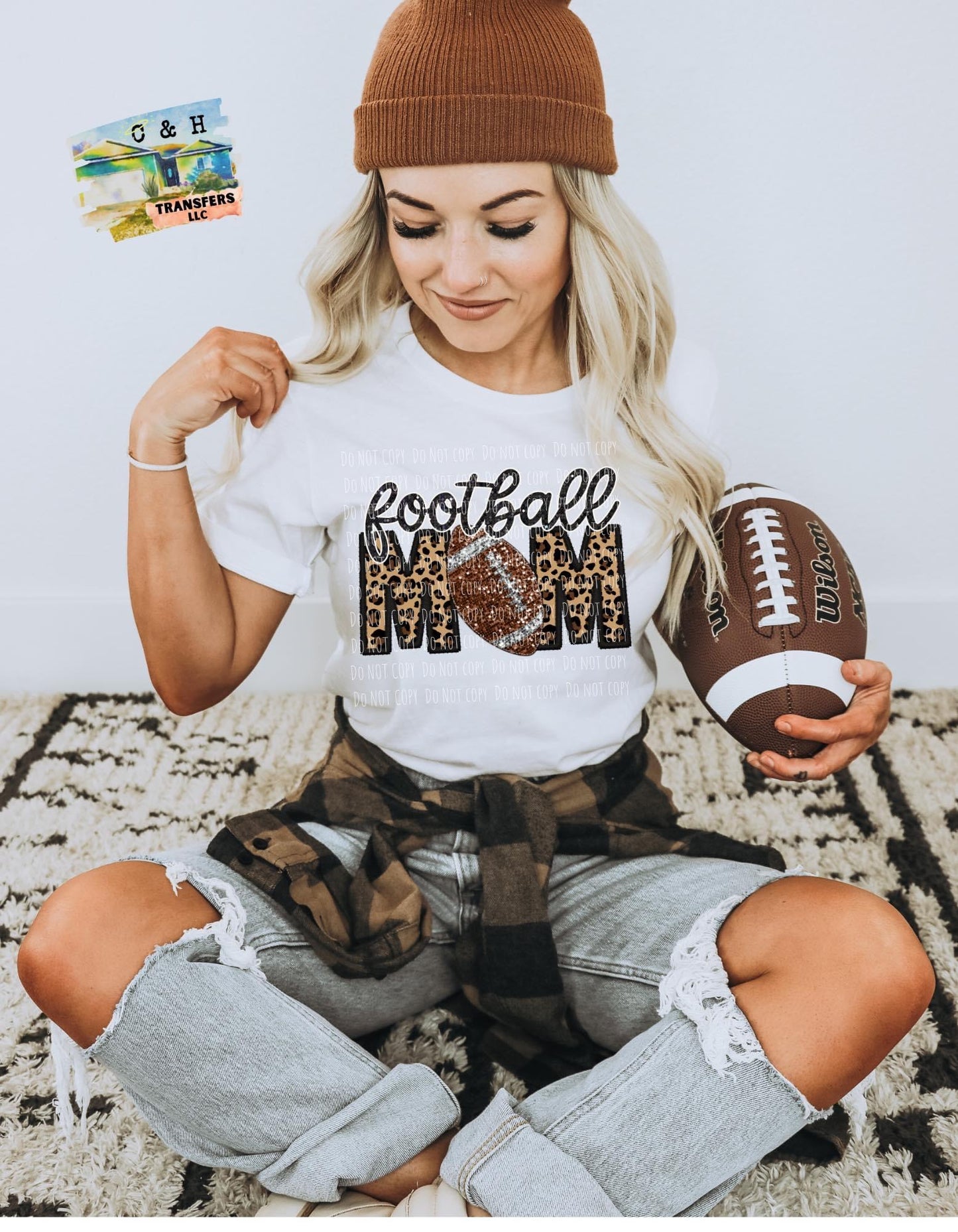 FOOTBALL MOM LEP "FAUX SEQUINS"