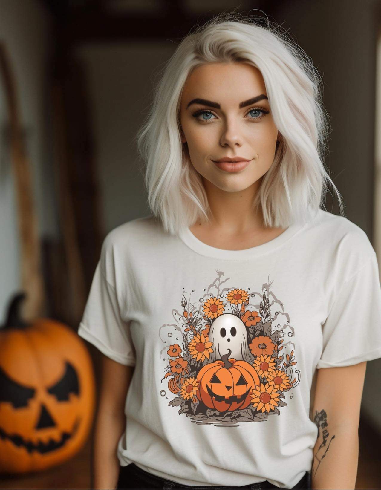 GHOST JACK O LANTERN FLOWERS