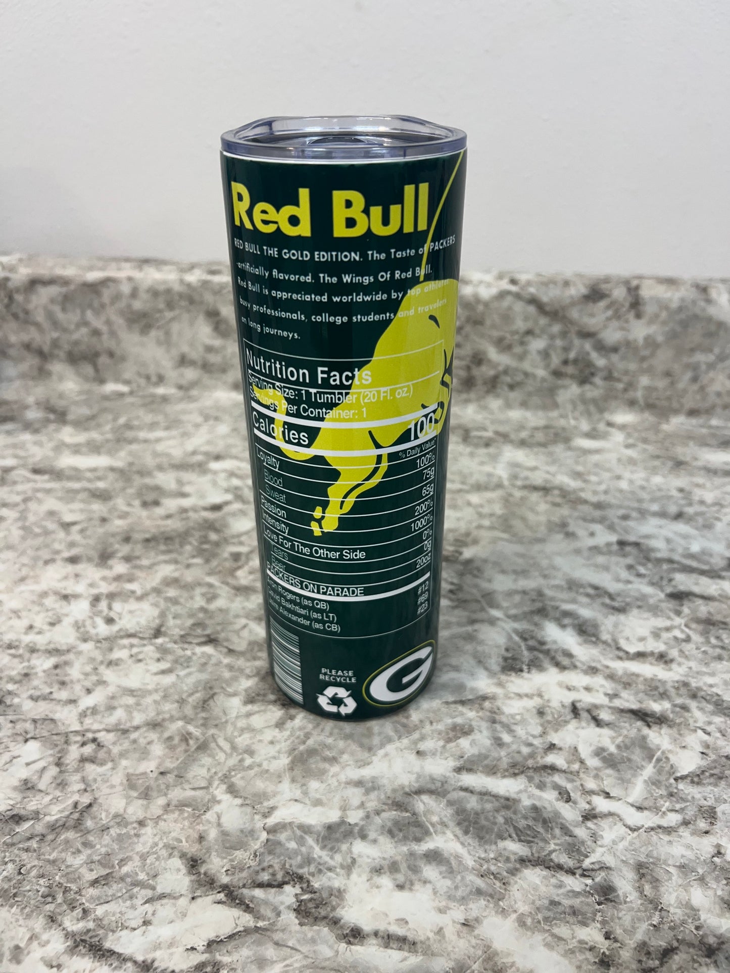 PACKERS RED BULL 20oz TUMBLER