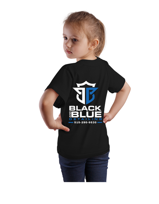 BLACK & BLUE DETAILING YOUTH TEE SHIRT "GLIDN SS BLK"