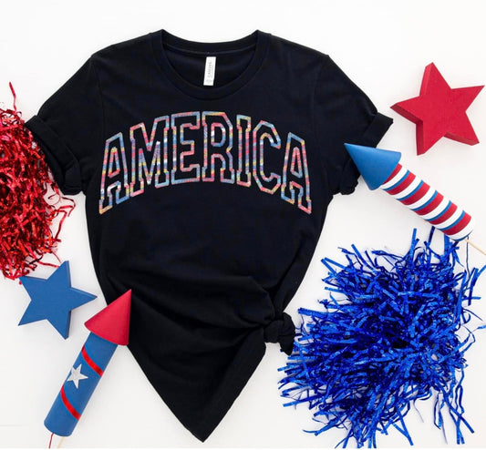 AMERICA "FAUX EMBROIDERY"
