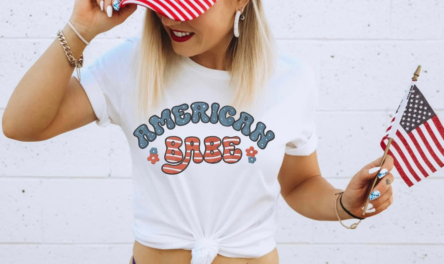 AMERICAN BABE "FAUX EMBROIDERY"
