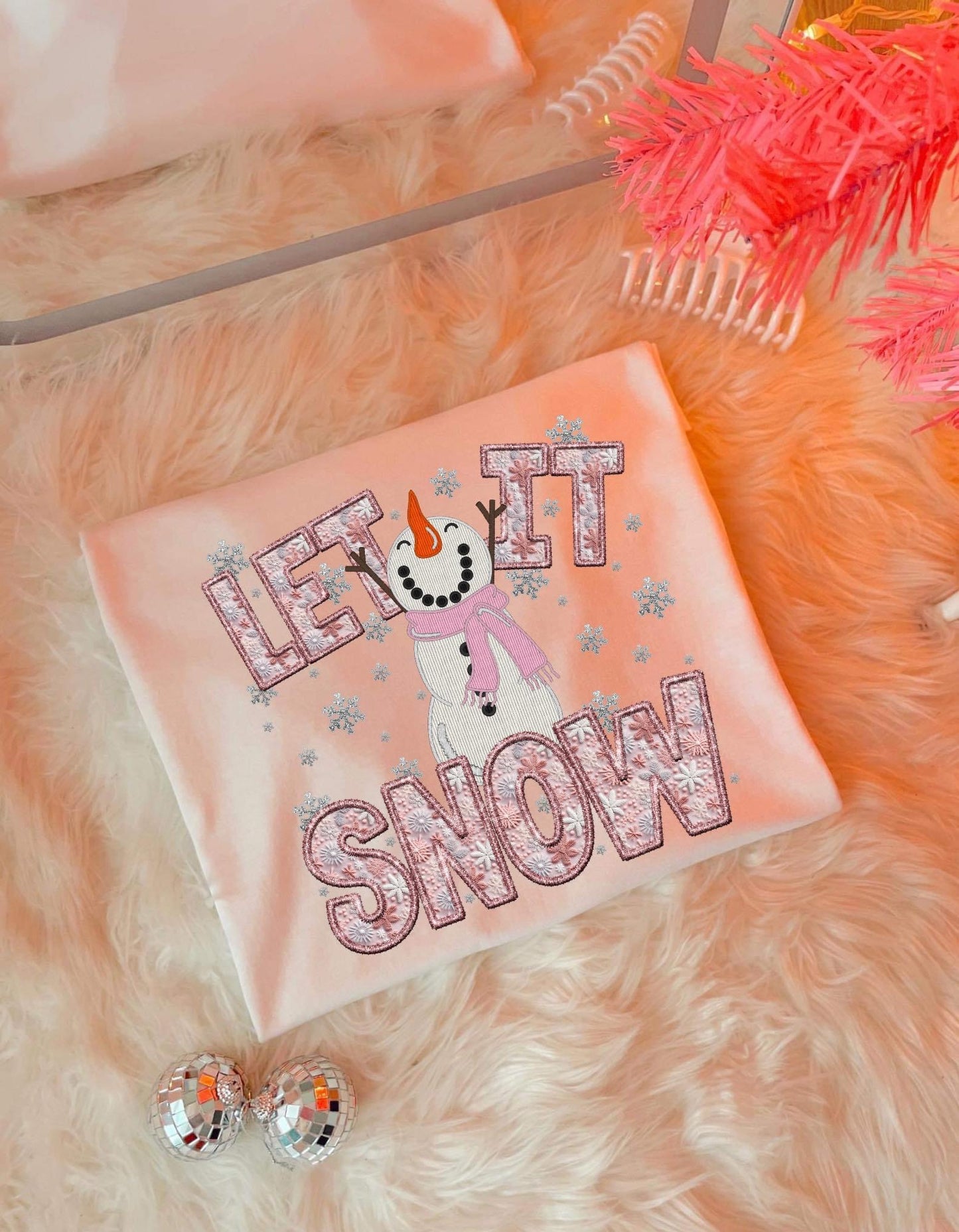 LET IT SNOW "FAUX EMBROIDERY"