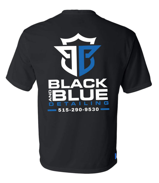 BLACK & BLUE DETAILING SPORT TEE SHIRT  "C2 SPRT 5100 BLK SS"