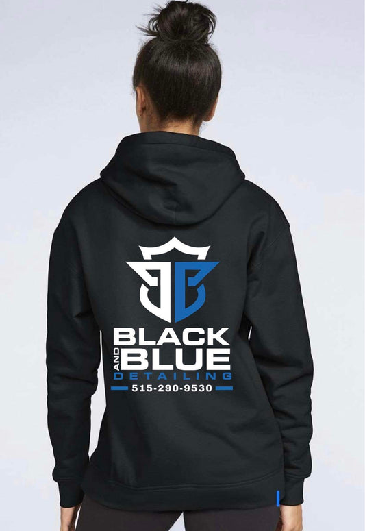 BLACK & BLUE DETAILING HOODIE "GILDN SF500 BLK"