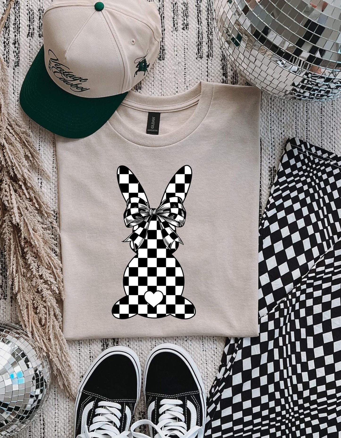 B&W CHECKERED BUNNY