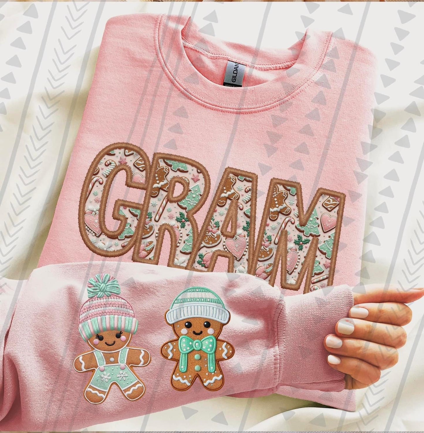 "GINGERBREAD NAMES" "FAUX EMBROIDERY"