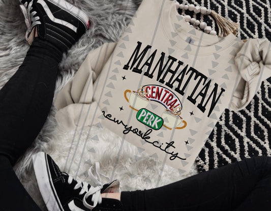 MANHATTAN CENTRAL PERK NYC "FAUX EMBROIDERY"