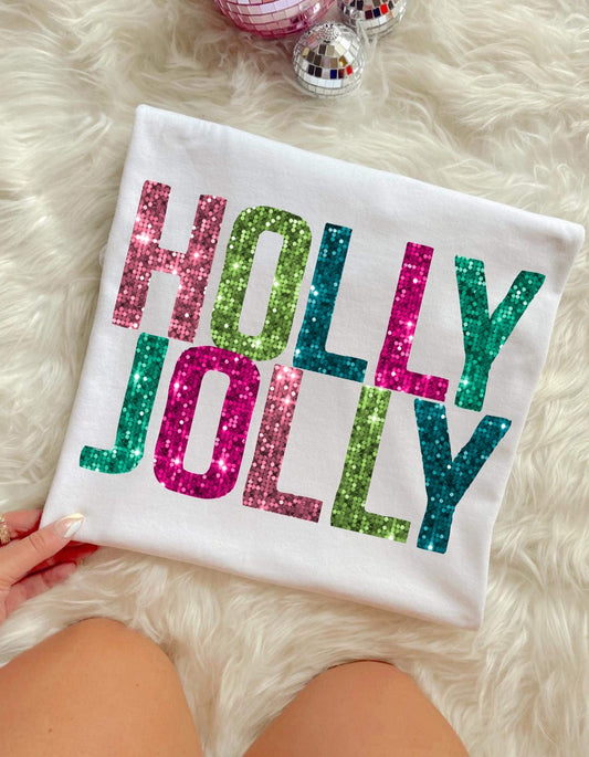 HOLLY JOLLY "FAUX SEQUINS"