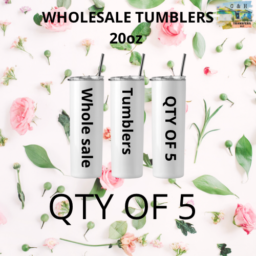 WHOLESALE TUMBLERS 20OZ QTY OF 5